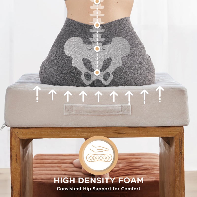 Codi Floor Cushions for Adults  Large Meditation Pillows with Thick Memory Foam and Soft Tufted Covers  Washable Square Seating for Couch and Yoga Sitting  22 Inch Ivory - Image 4