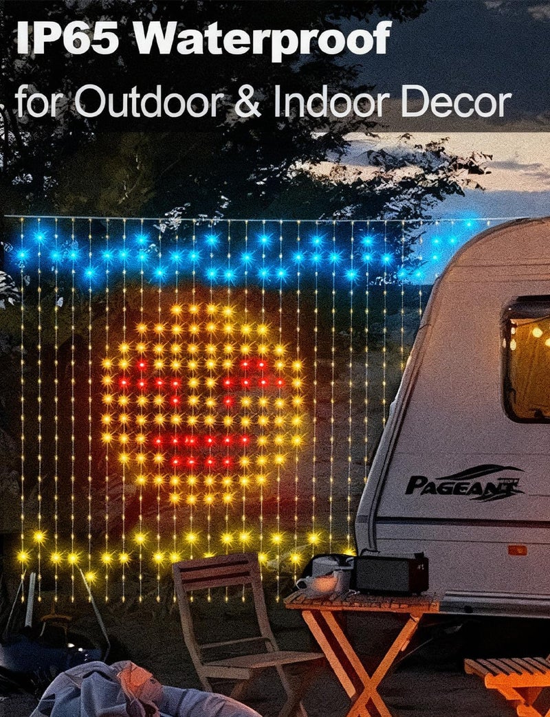 echosari Smart Curtain Lights Plug in, 400 LED Curtain Lights with App Programmable 6.6 x 6.6ft RGB&IC DIY Pattern Music Sync for Bedroom Backdrop Decor - Image 5