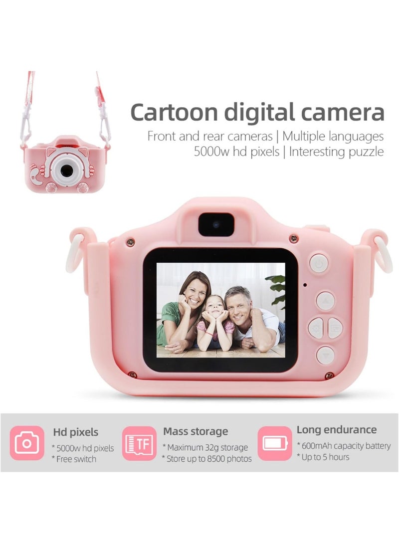 Kids Digital Camera Toy for Boys & Girls, 1080P HD Video with Dual Lens, Rechargeable Mini Camera with 32GB SD Card, Shockproof, Perfect Birthday Gift (Pink) - Image 4