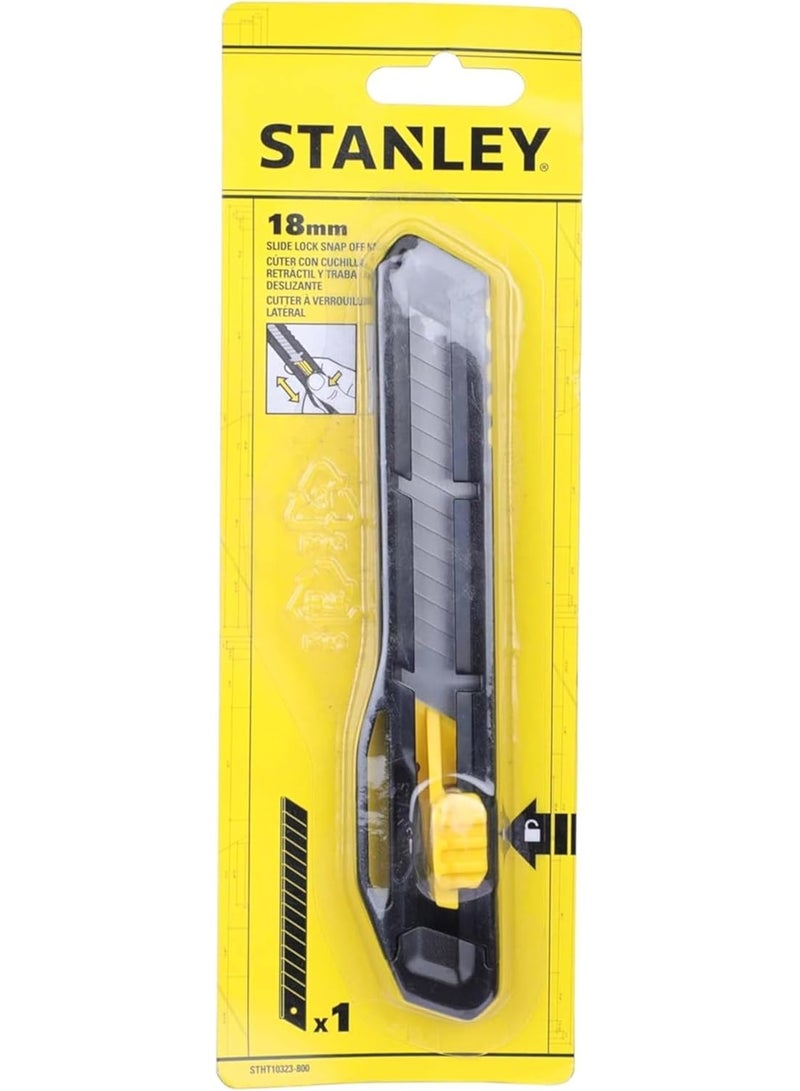 ستانلي سكين ستانلي Stht10323-800 بلاستيكي قابل للكسر بقفل منزلق (أسود) - Image 1