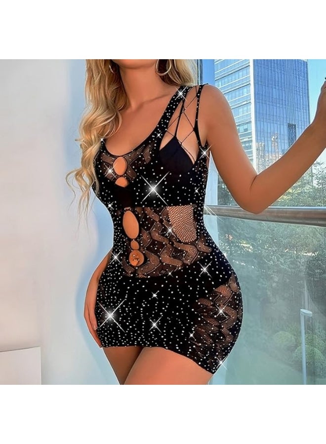 4basix Lingerie for Women Fishnet Bodysuit – See Through Piece Bodystocking Mesh Lingerie Jumpsuit for Women Stretchy Nightwear Outfit for Romantic Nights & Special Occasions, One Size - Image 5