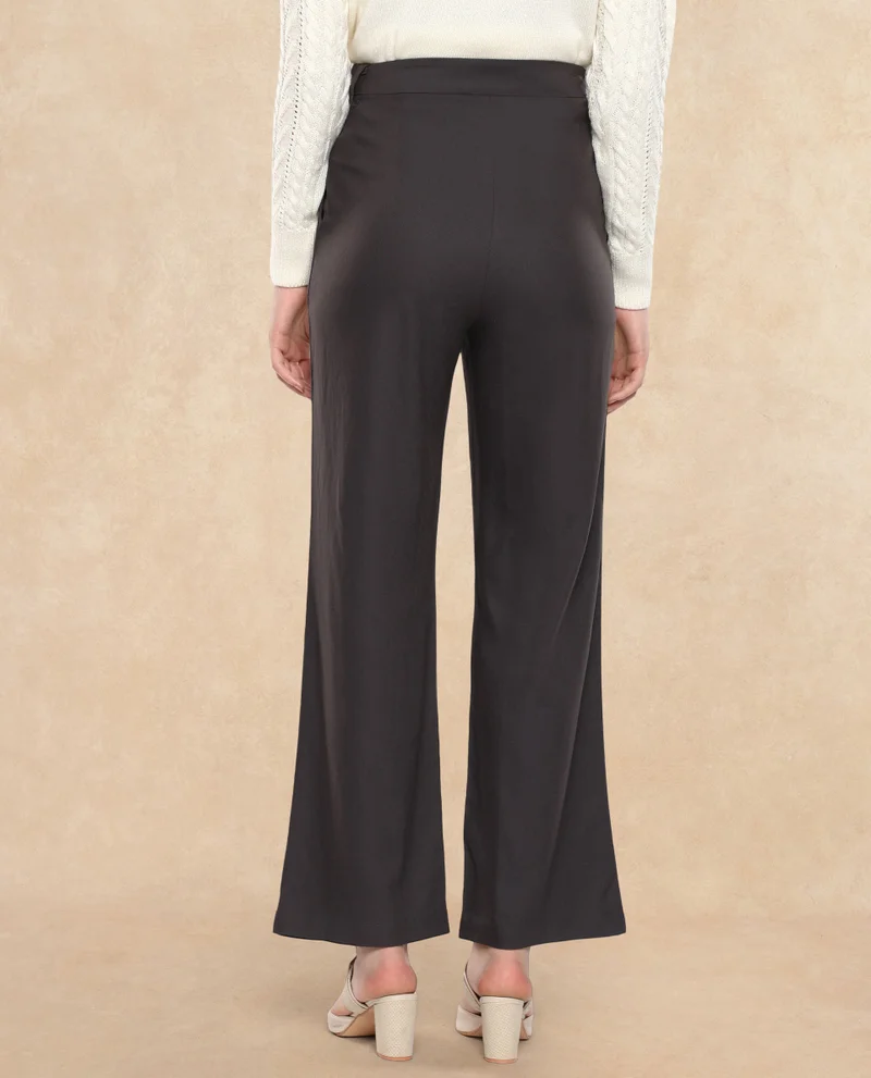 Rareism Women's Ankle Length Plain Trouser