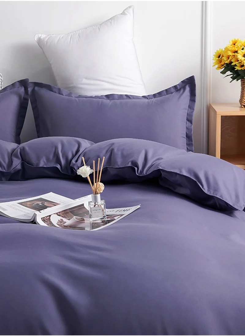 Sharpdo 4-Piece Set Bedding Modal Quilt Cover Set with 1 Quilt Cover 1 Sheet and 2 Pillowcases 2m Bed (220*240cm)