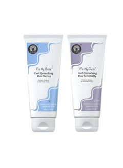 Fix My Curls Curl Quenching Moisture Styling Duo | For Curly, Wavy, Dry, Frizzy Hair | Enriched With Aloe Vera, Chia Seed, And Flax Seed | Silicone Free Curl Activator | Frizz Control | 50Gm Each  - Image 1