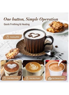Furtey Milk Frother Frother,4 in 1 Electric Milk Steamer 11.8oz/350ml Hot Cold Foamer Maker Hot Chocolate Maker Machine Automatic Milk Warmer for Latte Coffee Cappuccinos Macchiato, 400W, Silent Operation  - Image 4