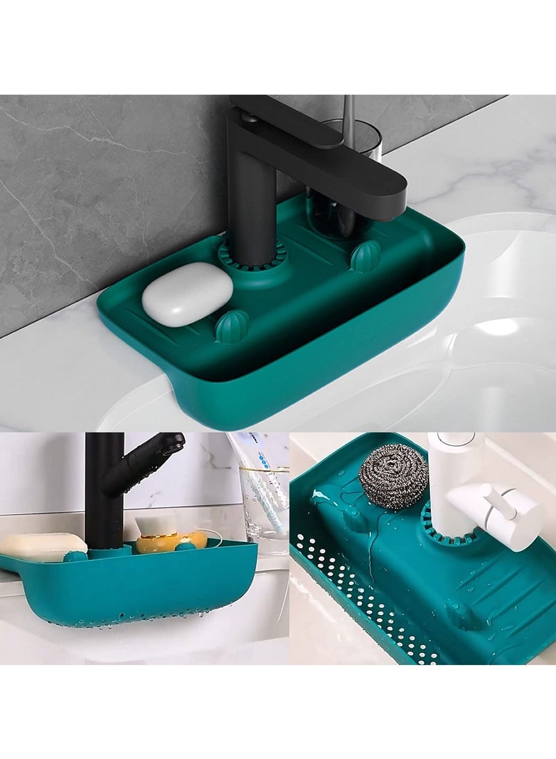 Kitchen Sink Splash Guard, Silicone Faucet Mat Sink Water Splash Guard Sink Draining Pad Behind Faucet Kitchen Sink Accessories Sink Tray Holder Drain Basket  - Image 4