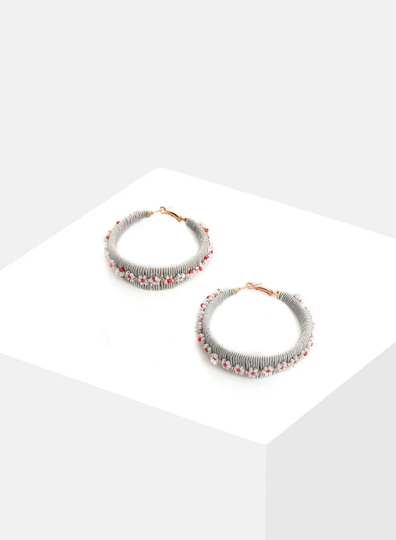 SOHI Multicoloured Contemporary Artificial Hoop Earring Jewellery