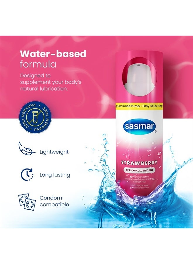 sasmar Strawberry Flavored Lubricant - Water Based Personal for Men, Women - 60 ml  - Image 3