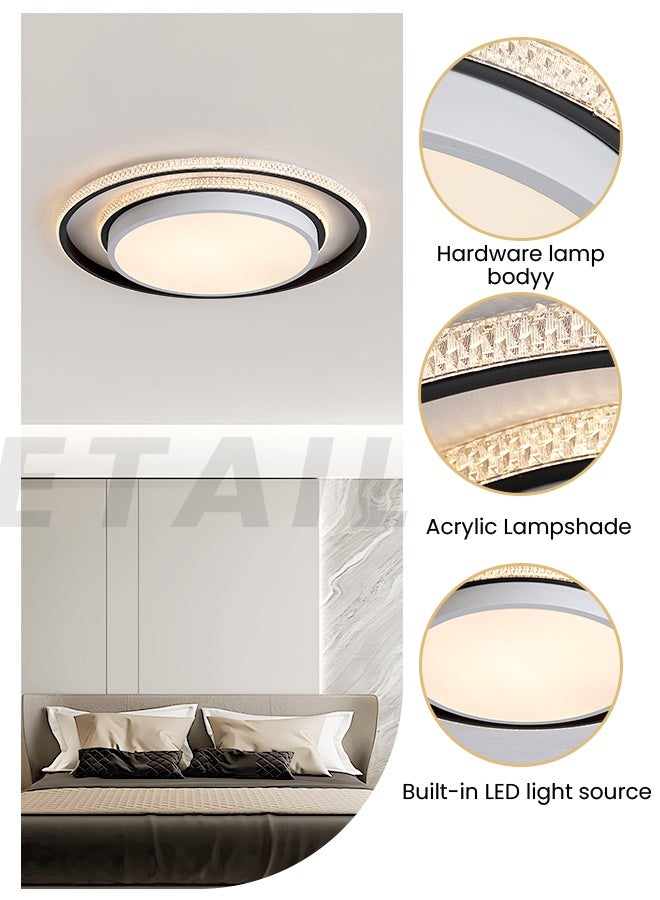 YATAI LIGHTING Modern Round LED Ceiling Light, 60W Dimmable with Remote, Black Flush Mount, 3-Color Dimming (3000K-6000K), Modern Minimalist Ceiling Lamp for Bedroom, Living Room, Dining - Image 4