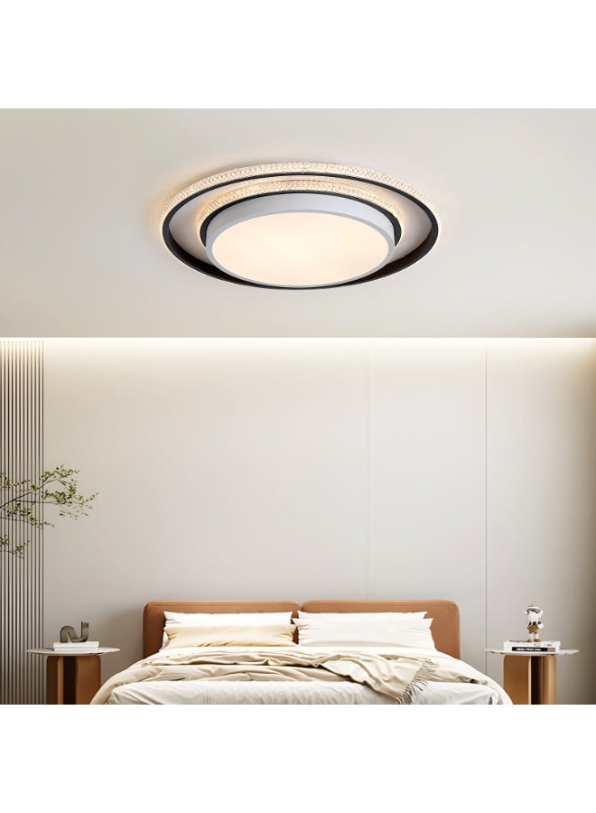 YATAI LIGHTING Modern Round LED Ceiling Light, 60W Dimmable with Remote, Black Flush Mount, 3-Color Dimming (3000K-6000K), Modern Minimalist Ceiling Lamp for Bedroom, Living Room, Dining - Image 5