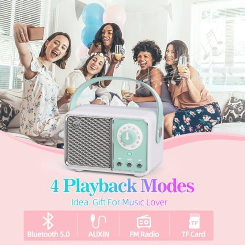Retro tooth Speaker, Vintage Decor, Wireless tooth Speakers, Cute Old Fashion Style for Kitchen Desk Bedroom Office Party Outdoor Kawaii Accessories - Image 4
