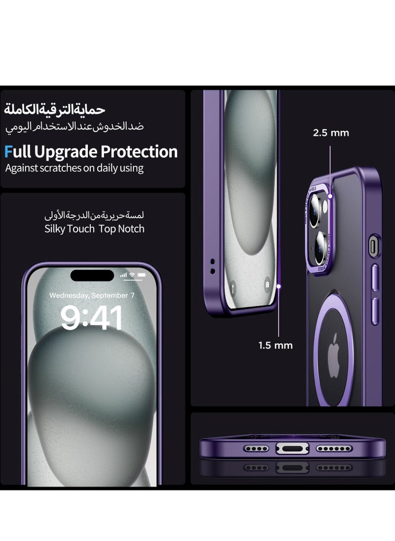 iPhone 15 Magnetic Case with Invisible Stand, Compatible with MagSafe Shockproof Protection Cover, Translucent Matte Slim Phone Case with Magnet for Apple 15 (2023)(Purple) - pzsku/Z9D0ECD3E679137C0DB10Z/45/_/1719565179/70752209-479a-4f46-9567-0a193d048f35