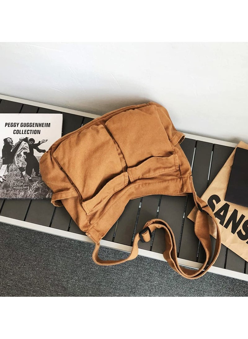 erorex Aesthetic Cute Messenger Bag for School Vintage Black Canvas Crossbody for Women Shoulder Laptop Bag - Image 5