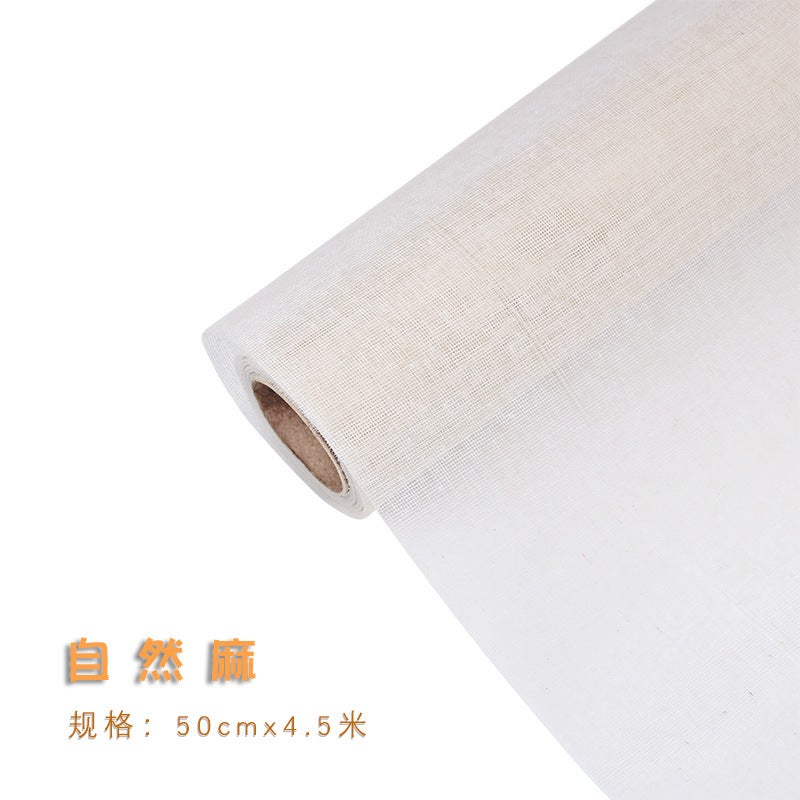 Linen Colored Linen Rolls, Flower Packaging, Bouquet Packaging Net Materials, Kindergarten Decoration, Pastoral Style Linen Rolls - Image 1