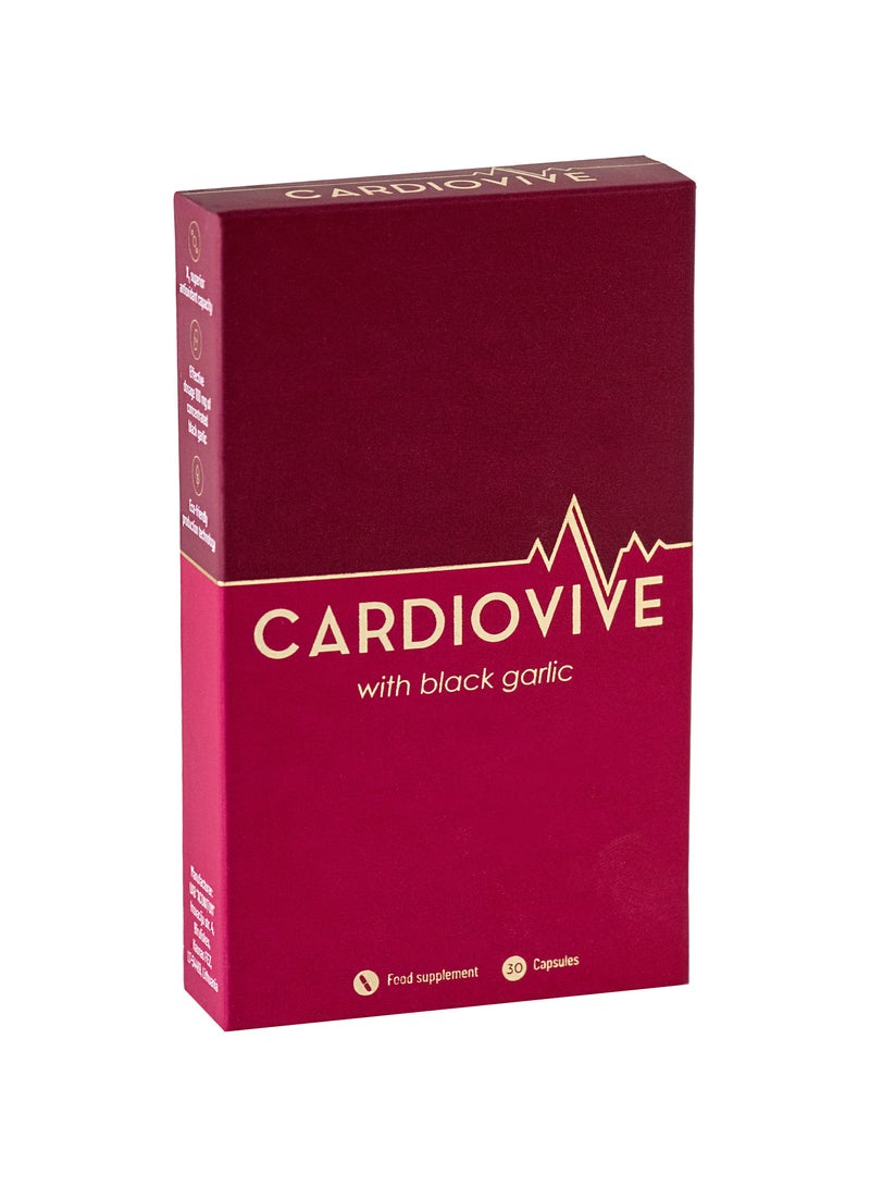 Generic Cardiovive Capsules | 100% Natural & Organic Aged Black Garlic Capsules | For Healthy Cholesterol levels | Supplement to Support Healthy Life & Cardiovascular Health - 30 Capsules  - Image 1
