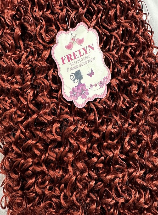 FRELYN Kinky Curly Synthetic Hair Bundles 18 18 20 20 Inches 4 Bundles in 1 Pack Quick Weave Sew in Hair Extension Super Soft Reddish Brown Heat Resistant Soft and Natural - Image 3