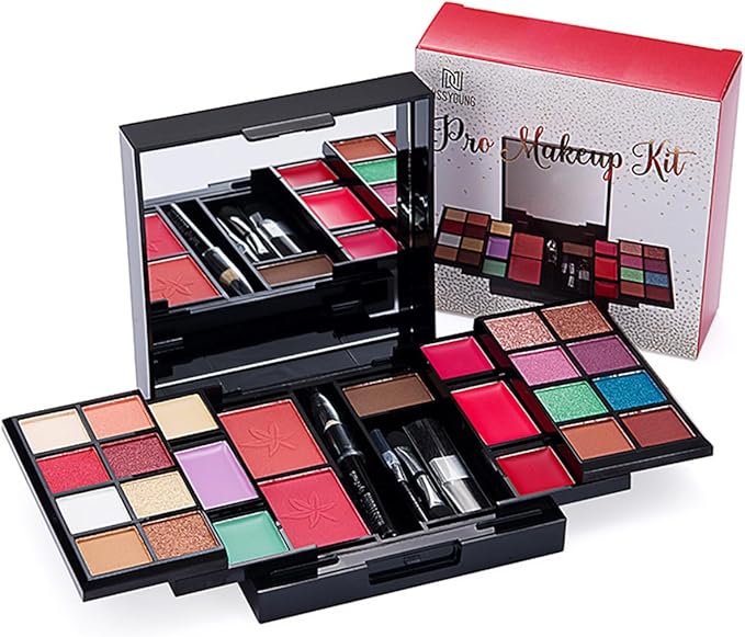Joyeee Makeup Gift Set Full Kit 25 Colours Makeup Palette with Eyeshadow Blush Lipstick Concealer etc for Face Eye Lip Makeup Essential Starter Bundle for Women Multipurpose Beauty Cosmetic Box