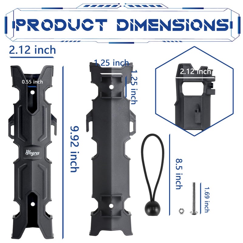 HLOGREE MECHA-X 4PCS Rod Holder for Boat,Wall Mounted Boat Rod Holders for Fishing,Fishing Tube Rod Holder for Boats,Garage,Cooler,Trailer,Pole Holders Side Mount for Storage with Scews & 8 Ball Bungees - Image 5