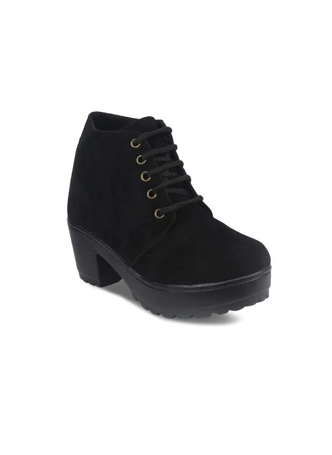 شوتوبيا Shoetopia Women & Girls Lace Up Block Heeled Western Boots