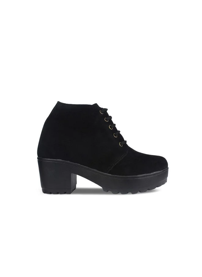 شوتوبيا Shoetopia Women & Girls Lace Up Block Heeled Western Boots