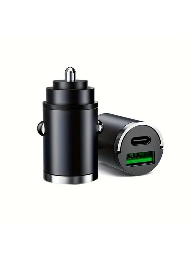 شاحن سيارة أسود 90 واط نوع سي PD3.0 QC3.0 منفذ مزدوج للشحن السريع لآيفون 17 16 15 14 13 برو ماكس آيباد ماك بوك - Image 3