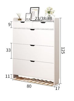 3 Tiers Shoe Cabinet with 2 drawers, Cupboard Shoe Storage Organizer Pull Down Wooden Furniture, White - pzsku/Z9D0EF3E369AE21DCD1B8Z/45/_/1687311006/1e25ab49-ac77-458f-8b80-d61534926f98