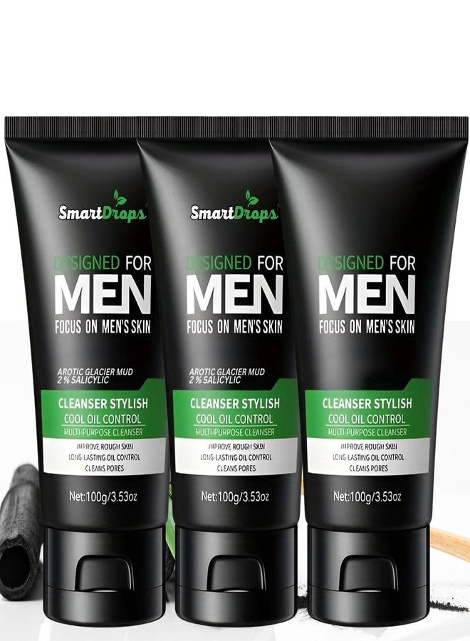 Smartdrops Men Face Wash For Refreshing Face | MenFace Cleanser | Facewash for Glow & Skin Repair | Men' s Facial Cleanser | Dark Spots & Pigmentation For All Skin Type Use For Face Wash - (Pack 3) - Image 1