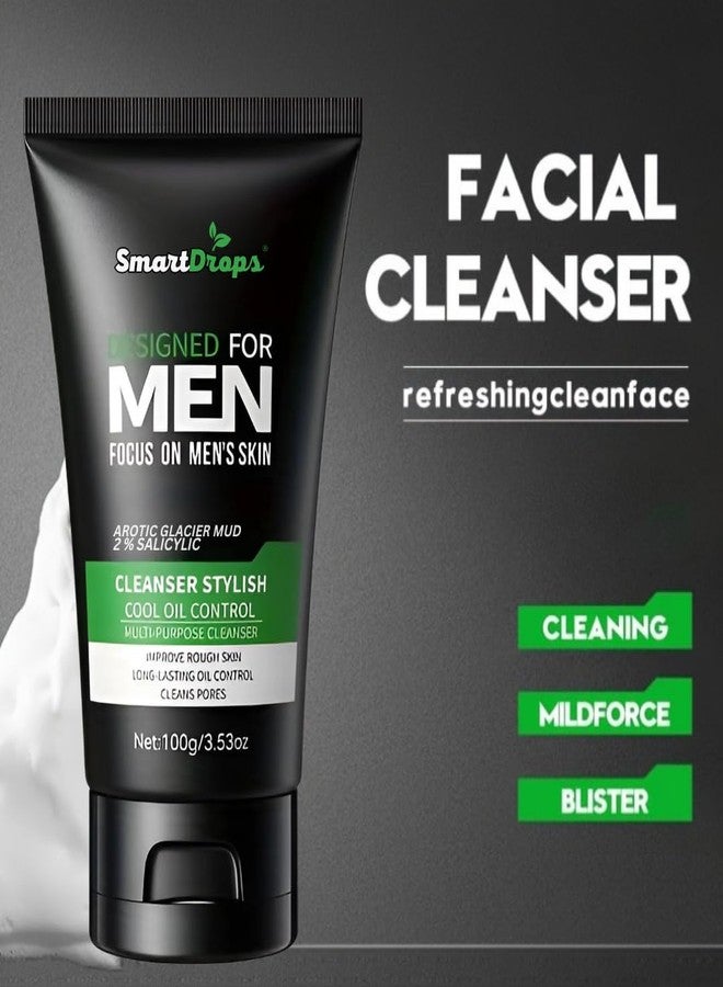 Smartdrops Men Face Wash For Refreshing Face | MenFace Cleanser | Facewash for Glow & Skin Repair | Men' s Facial Cleanser | Dark Spots & Pigmentation For All Skin Type Use For Face Wash - (Pack 3) - Image 3