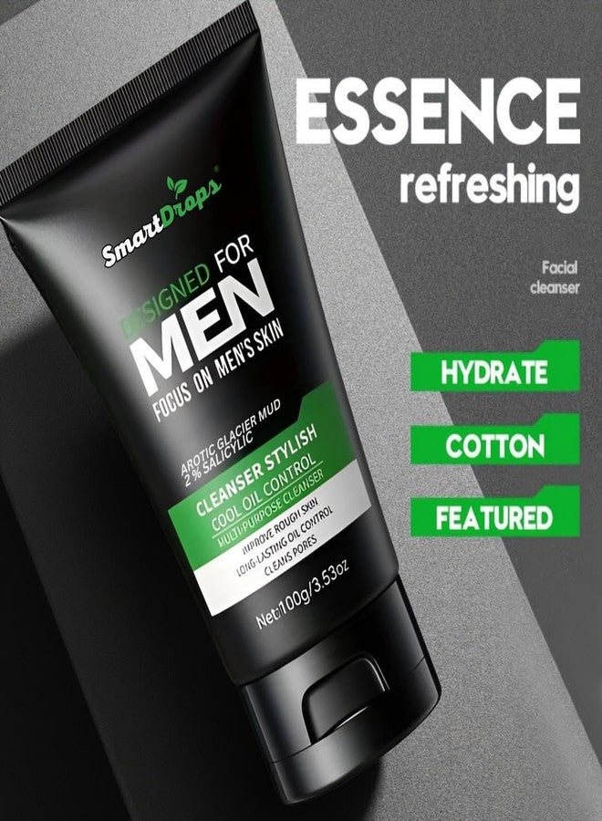 Smartdrops Men Face Wash For Refreshing Face | MenFace Cleanser | Facewash for Glow & Skin Repair | Men' s Facial Cleanser | Dark Spots & Pigmentation For All Skin Type Use For Face Wash - (Pack 3) - Image 4