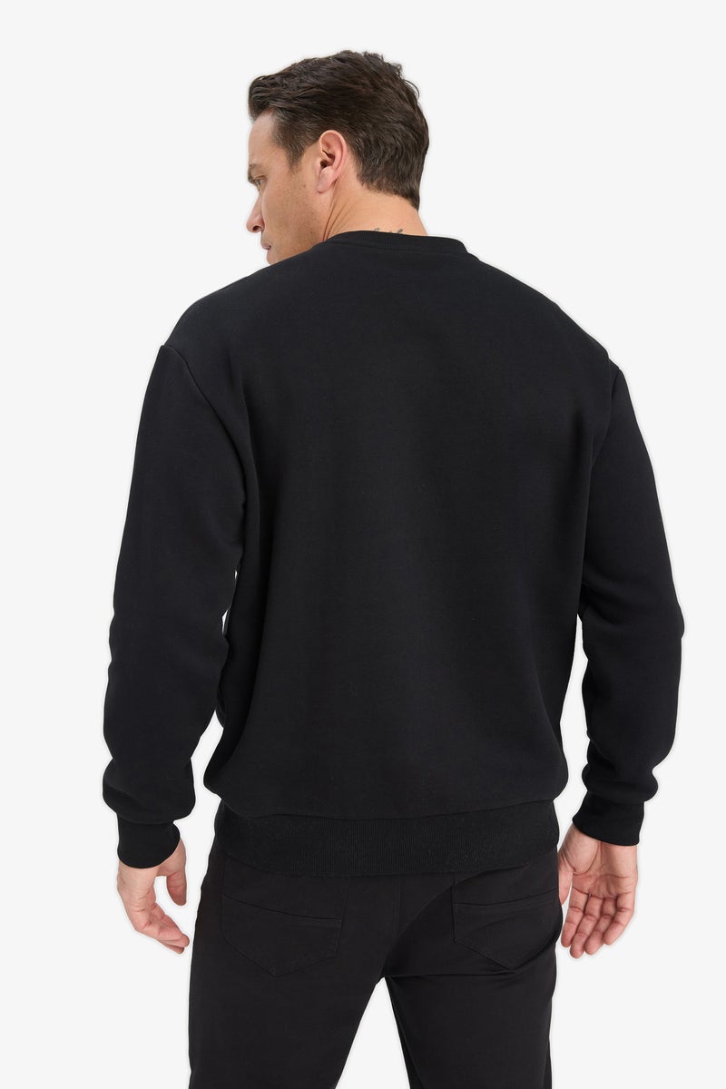 DeFacto Black Man Relax Fit Sweatshirt Casual - Image 4