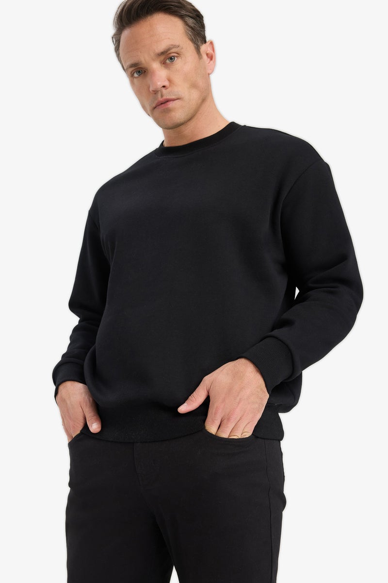 DeFacto Black Man Relax Fit Sweatshirt Casual - Image 1