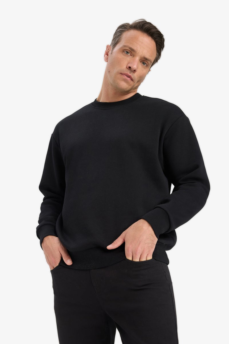 DeFacto Black Man Relax Fit Sweatshirt Casual - Image 2