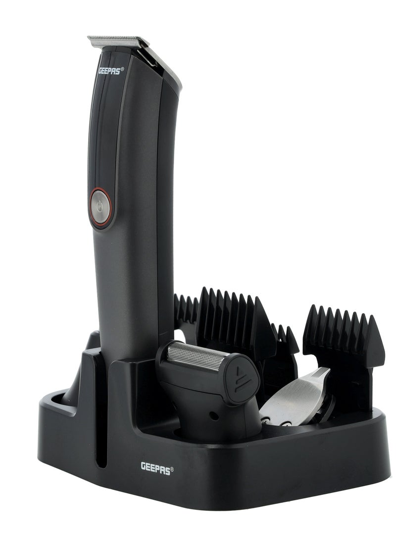 GEEPAS - Digital Rechargeable 11-in-1 Grooming Kit, GTR56048 | 4 Combs | Nose Trimmer, Micros Shaver, Design Trimmer | LED Display & Charging Indicator | Stainless Steel Blade - Image 1
