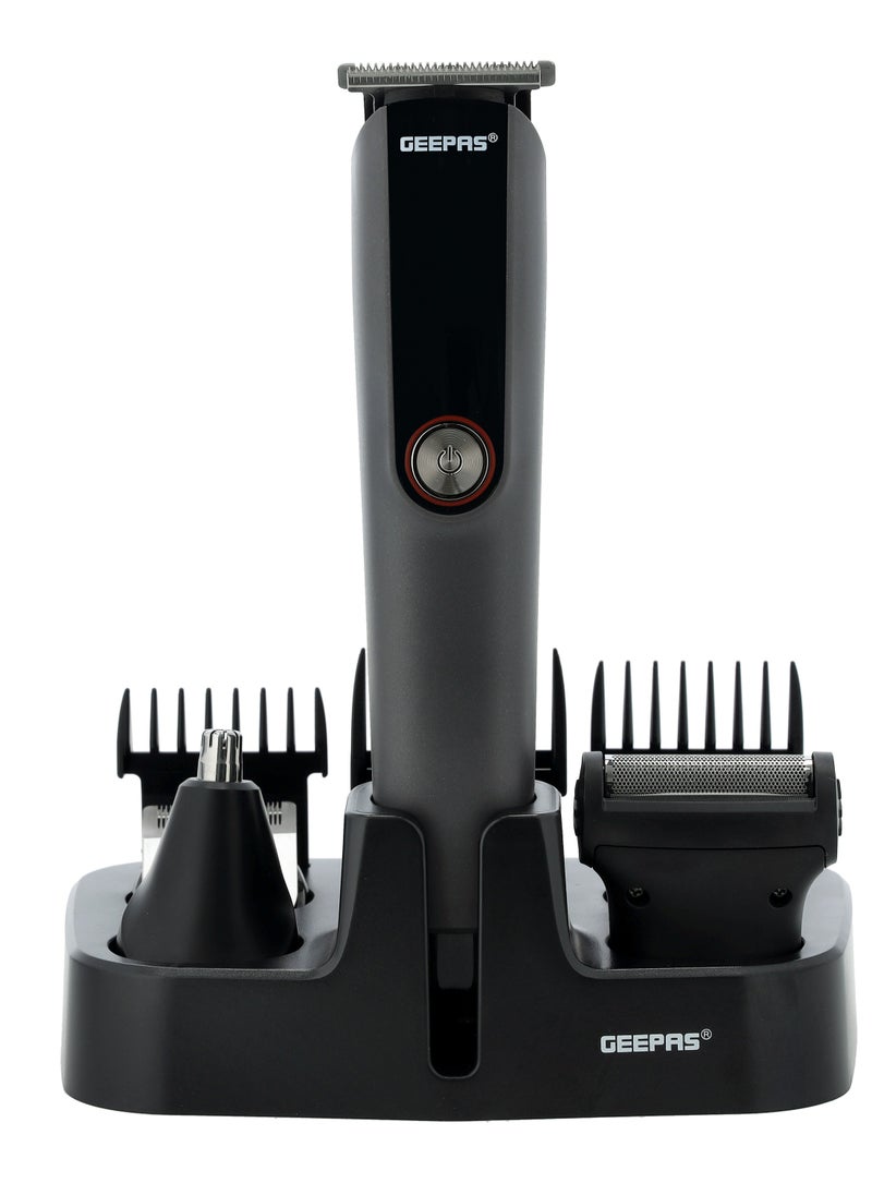 GEEPAS - Digital Rechargeable 11-in-1 Grooming Kit, GTR56048 | 4 Combs | Nose Trimmer, Micros Shaver, Design Trimmer | LED Display & Charging Indicator | Stainless Steel Blade - Image 1