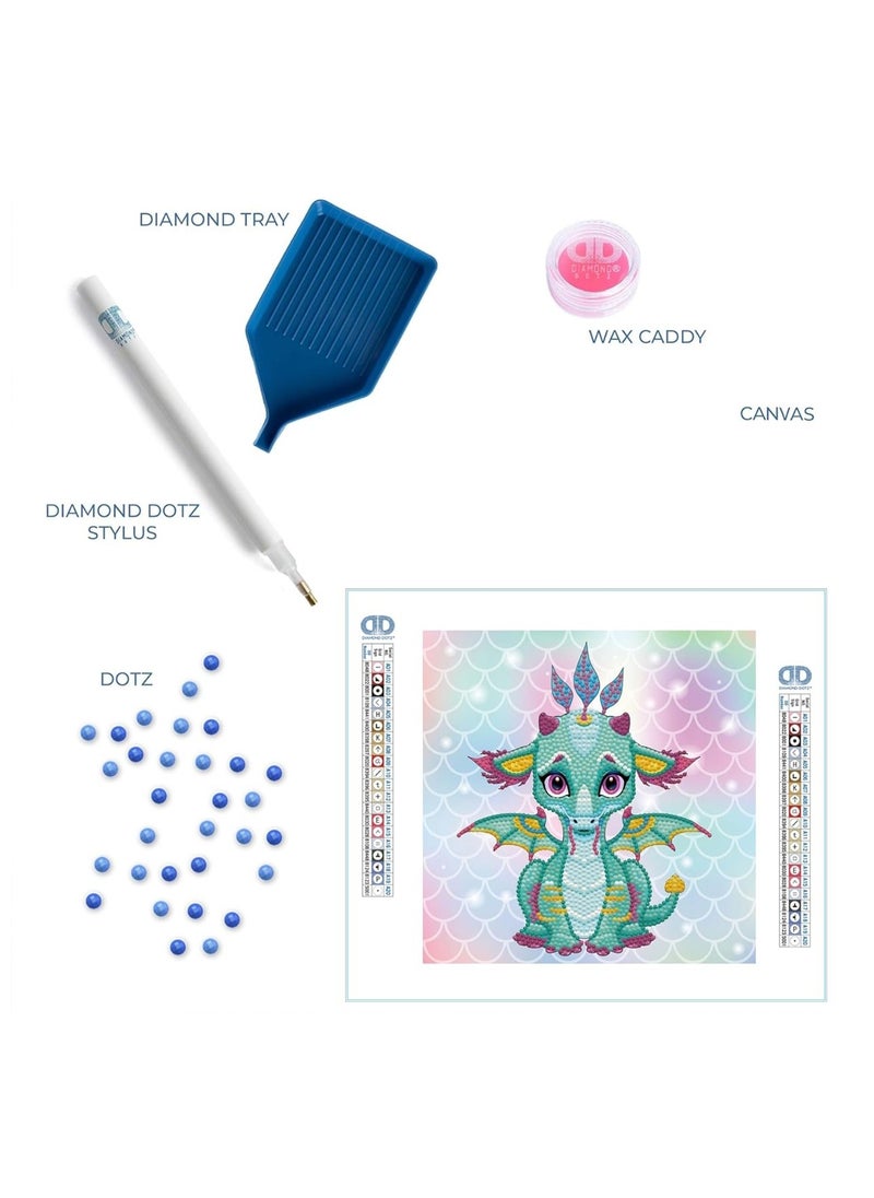 Dotz DIAMOND DOTZ Ariel The Baby Dragon DotsBox, Partial Drill Diamond Painting Kits - No:DBX.010  - Image 2