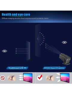 Mi VAZA Portable Projector, 4k HD Smart WIFI Android Smart Projector , USB Mini Outdoor Movie Projector, LED Video Smart Home Theater Projectors For Home Office, (1pc, Black 2)  - Image 5
