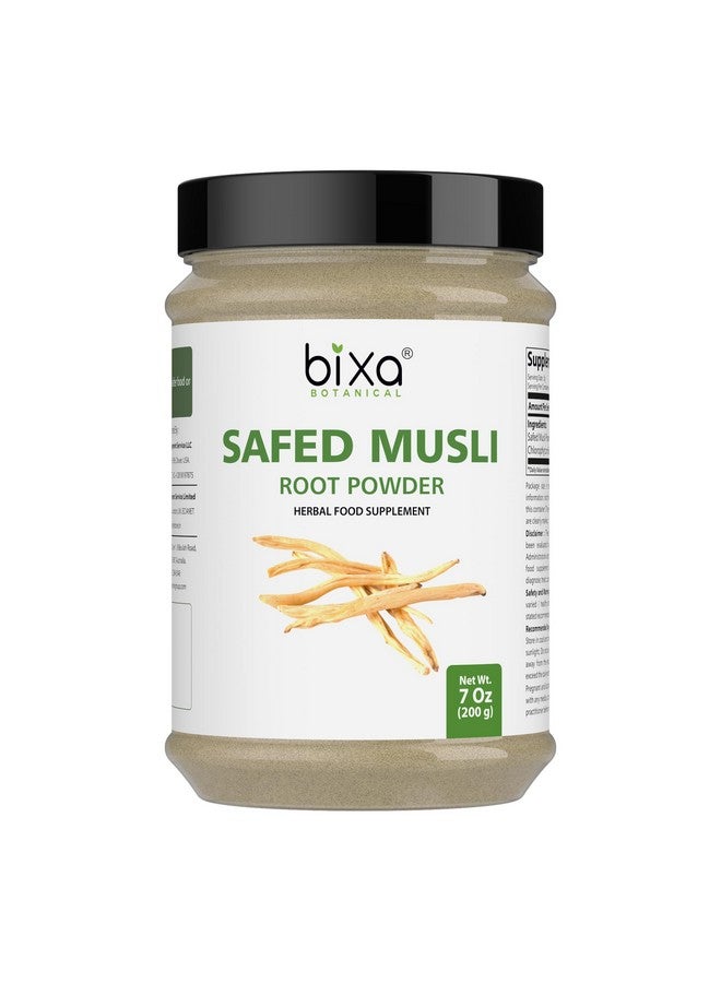 bixa BOTANICAL Ayurvedic Natural Herbal Supplement Safed Musli Powder Pure Authentic Premium Quality | Gluten Free, Non-GMO, Steam Sterlized, Vegan (7 Ounce (Pack of 1), Safed Musli Root Powder) - Image 1