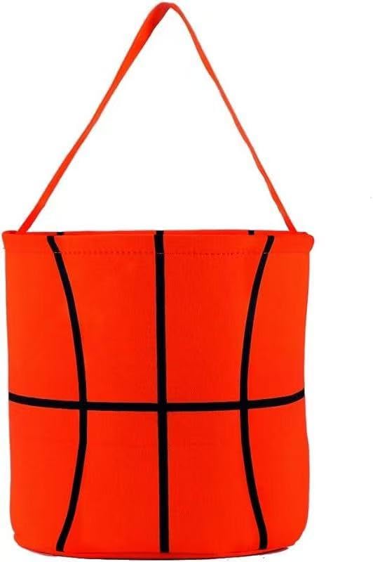 XinblueCo Basketball Basket Canvas Easter Egg Hunt Baskets Halloween Trick or Treat Candy Bucket for Halloween Easter - Image 5