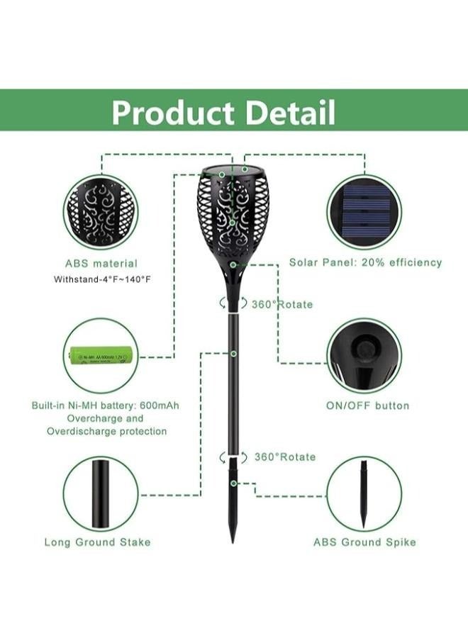 Outdoor Led Solar Torch Large Stake Fire Flame Effect