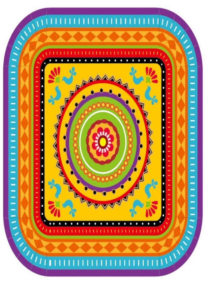 Lide Road Mexican Fiesta Plates and Napkins Serves 24 Gusets 64 Pcs Fiesta Plates and Napkins Set Party Supplies Mexico Cactus Colorful Disposable Paper Plates Napkins for Mexican Themed Fiesta Party Supplies - Image 4