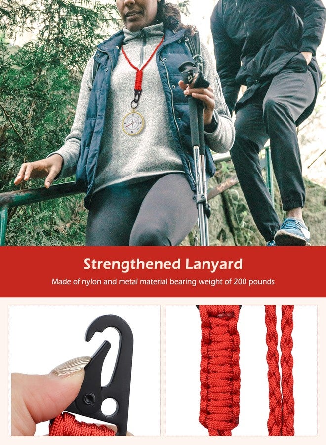 YETOOME Heavy Duty Neck Lanyard Keychain for Men Women Outdoor Survival, Red Parachute Rope Necklace Keychains with HK Clip Key Ring for ID Card Badge Holder, Camera, Wallet and Keys - Image 5