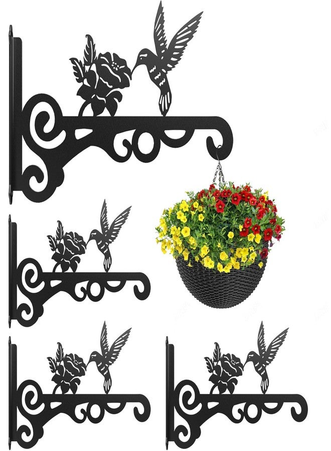 Qiaomeiysp 4-Pack Aesthetic Wall Plant Hanger Indoor and Outdoor - 10 Inch Metal Hanging Plant Bracket with Beautiful Bird Pattern - Heavy Duty Plant Hooks for Hanging Plants, Bird Feeder, Wind Chime, Lantern - Image 1