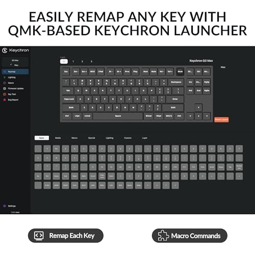 Keychron Q3 Max Wireless Custom Mechanical Keyboard, Full Aluminum 2.4 GHz Bluetooth QMK TKL Layout RGB with Hot-swappable Gateron Banana Switch Compatible with Mac Windows Linux - Image 3