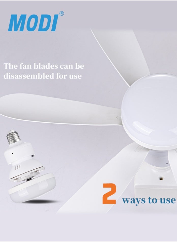 MODI 30W LED Ceiling Fan Light with Remote Control, 3 color Dimmable Light & 3-Speed Fan, E27 Bulb Base, 85-265V Quiet for Bedroom Living - Image 3