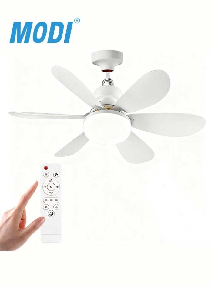 MODI 30W LED Ceiling Fan Light with Remote Control, 3 color Dimmable Light & 3-Speed Fan, E27 Bulb Base, 85-265V Quiet for Bedroom Living - Image 1