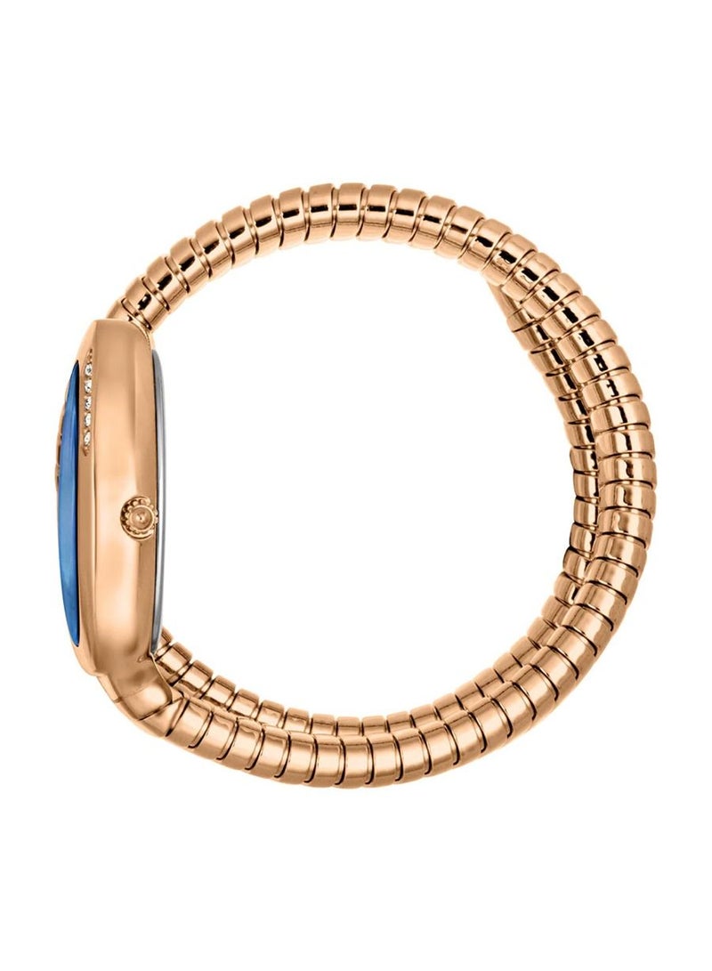 Just Cavalli ساعة يد أنالوج كوارتز للنساء من جاست كافالي JC1L229M0055 مع حزام من الفولاذ المقاوم للصدأ، أزرق نحاسي - Image 3