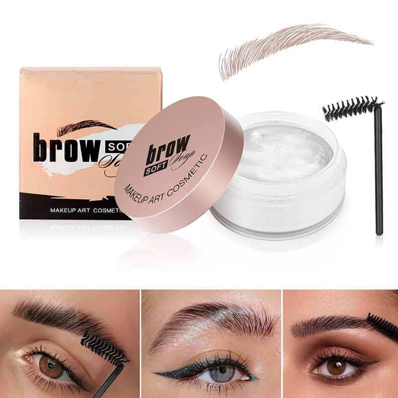 BINGBRUSH Soap Brows Kit2PcsSet Eyebrow Freeze Styling WaxWaterproof Longlasting Eyebrows Enhancer Shaping Clear Tint Gel Eye Brow Makeup Balm Pomade Cosmetics 2pcs 01