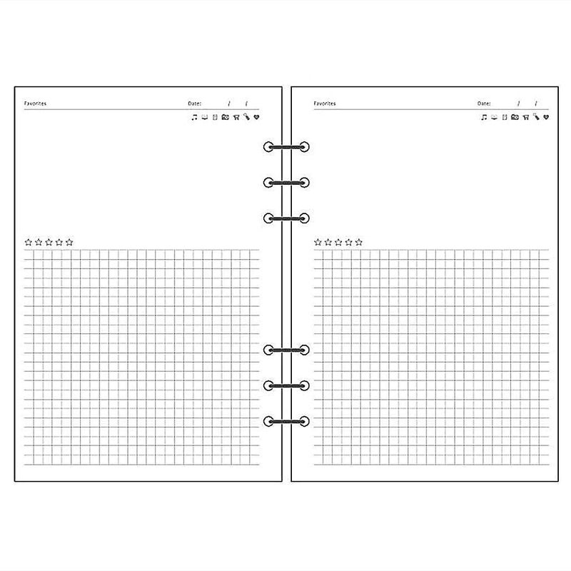 Harphia Spiral Notebook Refill,A5 Planner Inserts,6 Ring Binder Refill, for Filofax/Personal Journal, 45 sheets/90 pages, Harphia(A5 5.59 x 8.27'',Noterecord) - Image 3