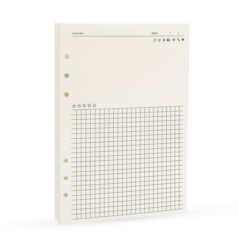 Harphia Spiral Notebook Refill,A5 Planner Inserts,6 Ring Binder Refill, for Filofax/Personal Journal, 45 sheets/90 pages, Harphia(A5 5.59 x 8.27'',Noterecord) - Image 1
