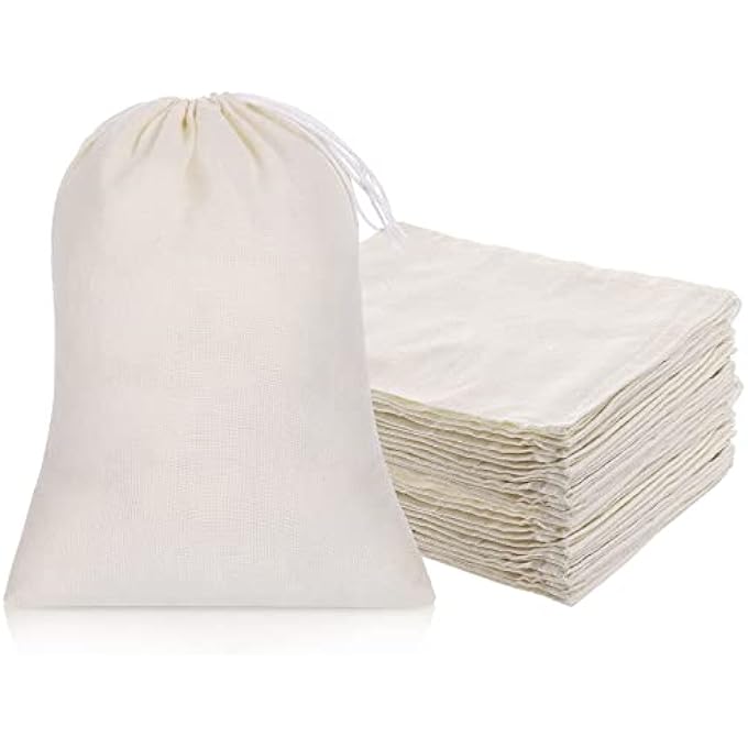SYOSI Filter Bags  50 Reusable Cheesecloth Bags For Straining Tea Coffee Soup  Spices 6 X 8 Inch - Image 1